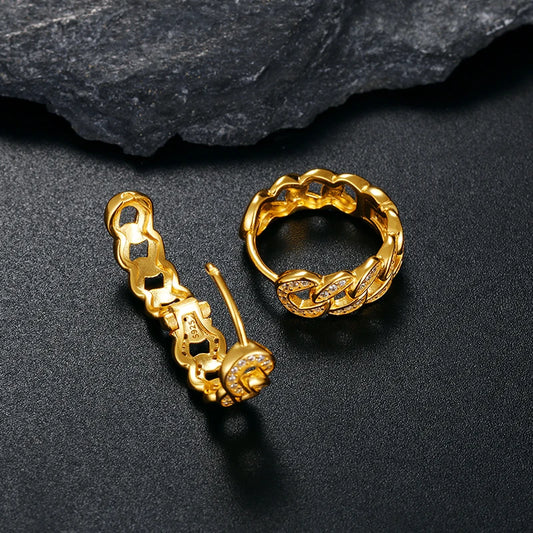 Iced Out CZ Thick Cuban Link Earring