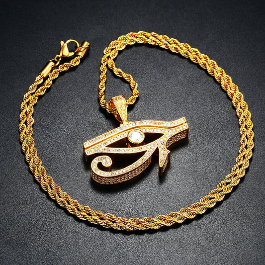 Eye of Horus Pendant w Rope Chain