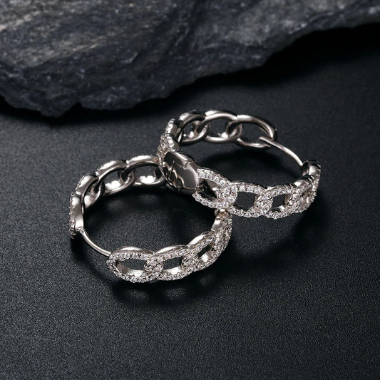 Sterling Silver Cuban Link Earring