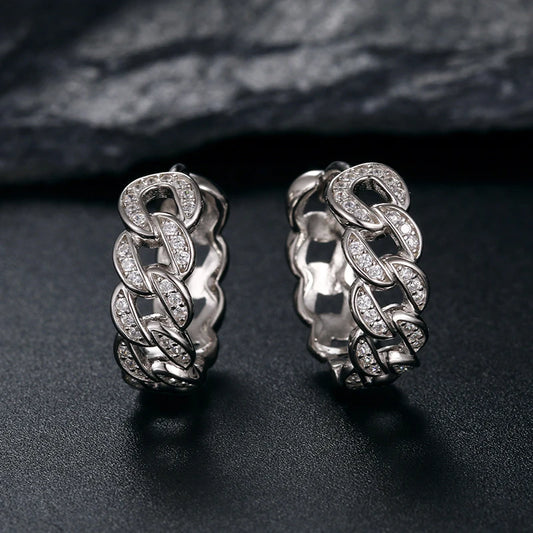 Iced Out CZ Thick Cuban Link Earring