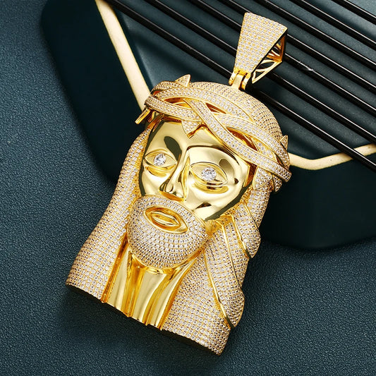 Jesus Piece Pendant w 18in Cuban Chain
