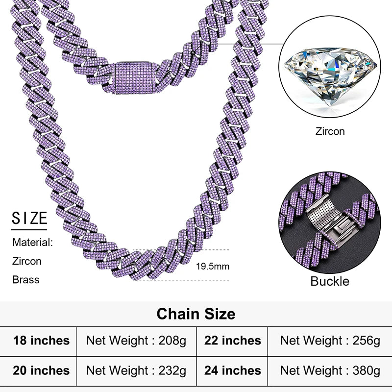 Heavy 3 Row Crystal Miami Cuban Chain