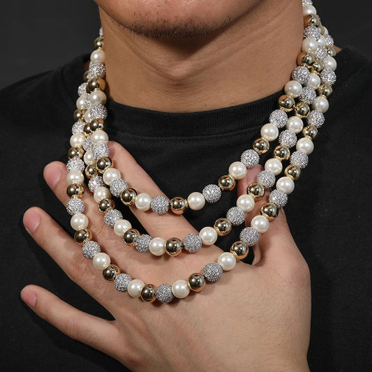 Iced Out CZ Pearl Necklace