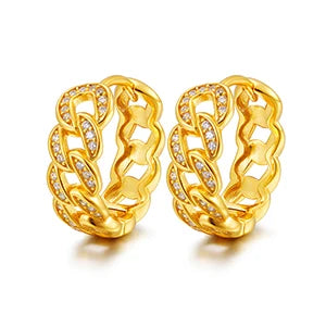 Iced Out CZ Thick Cuban Link Earring