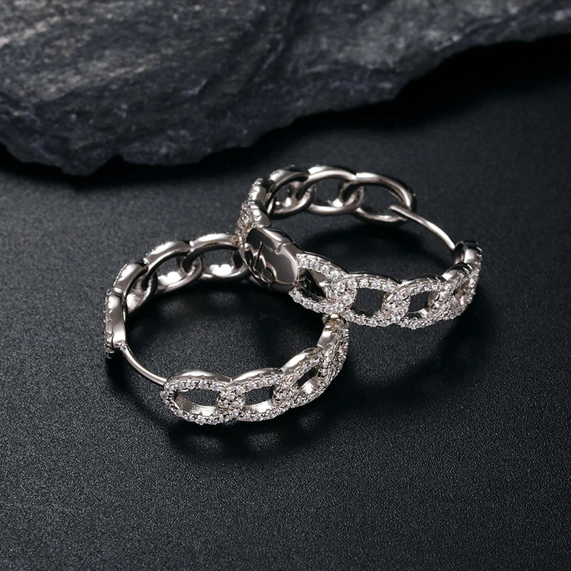 Sterling Silver Cuban Link Earring