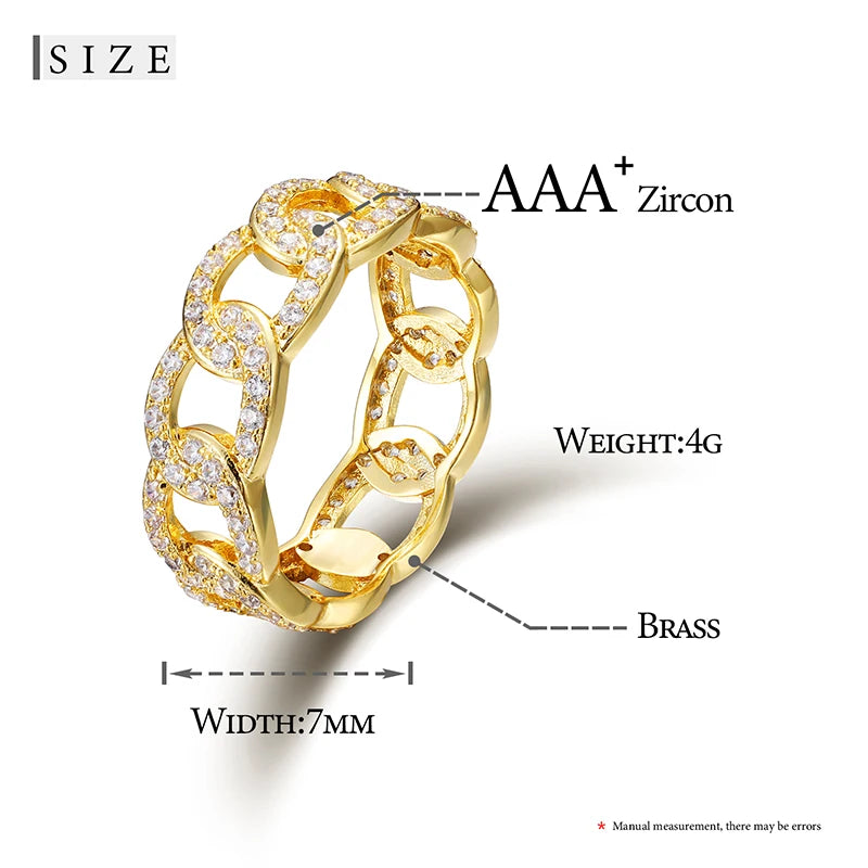 Cuban Link CZ Ring