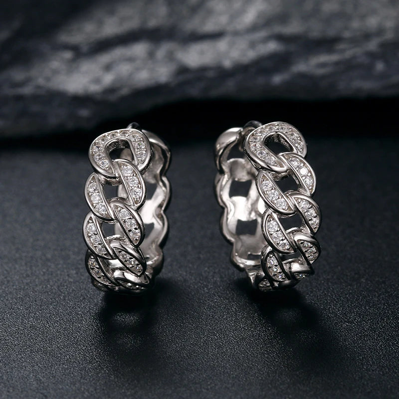 Iced Out CZ Thick Cuban Link Earring