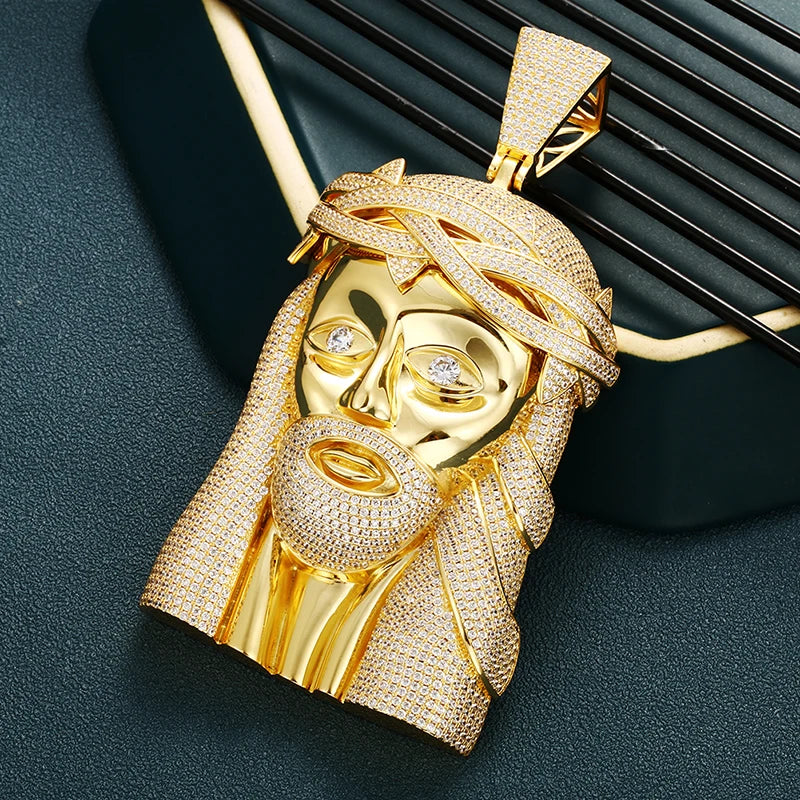 Jesus Piece Pendant w 18in Cuban Chain
