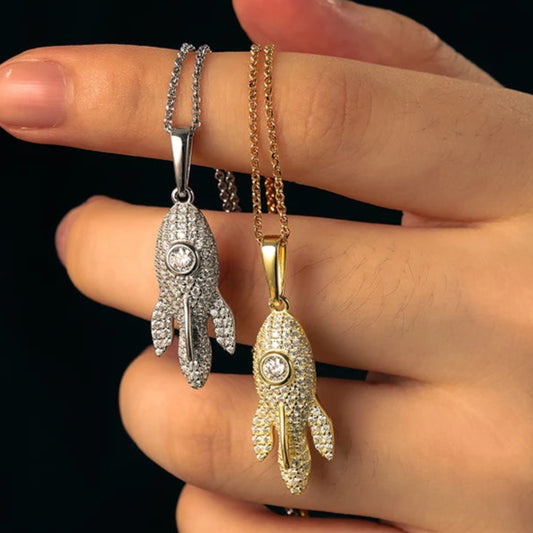 Moissanite Whale Pendant with 40cm Chain