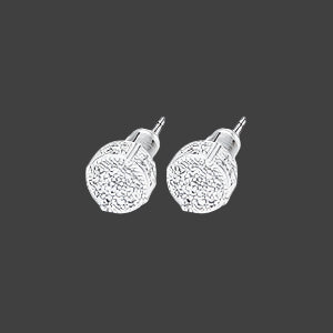 Iced Out CZ Round Stud Earring