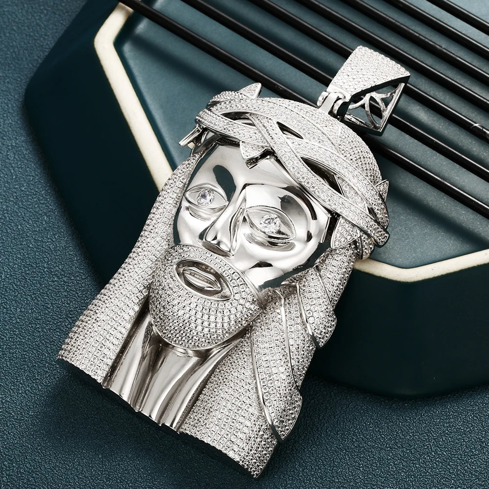 Jesus Piece Pendant w 18in Cuban Chain