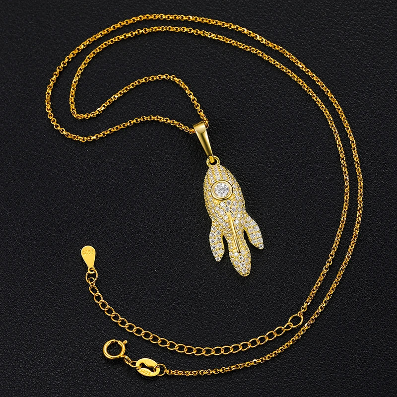 Moissanite Whale Pendant with 40cm Chain