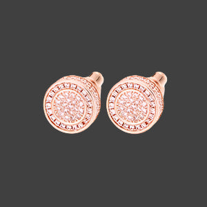 Iced Out CZ Round Stud Earring