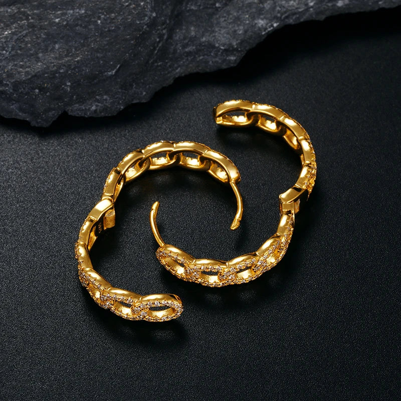 Sterling Silver Cuban Link Earring