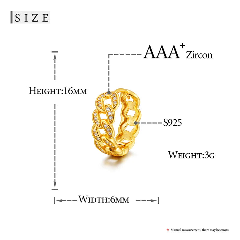 Iced Out CZ Thick Cuban Link Earring