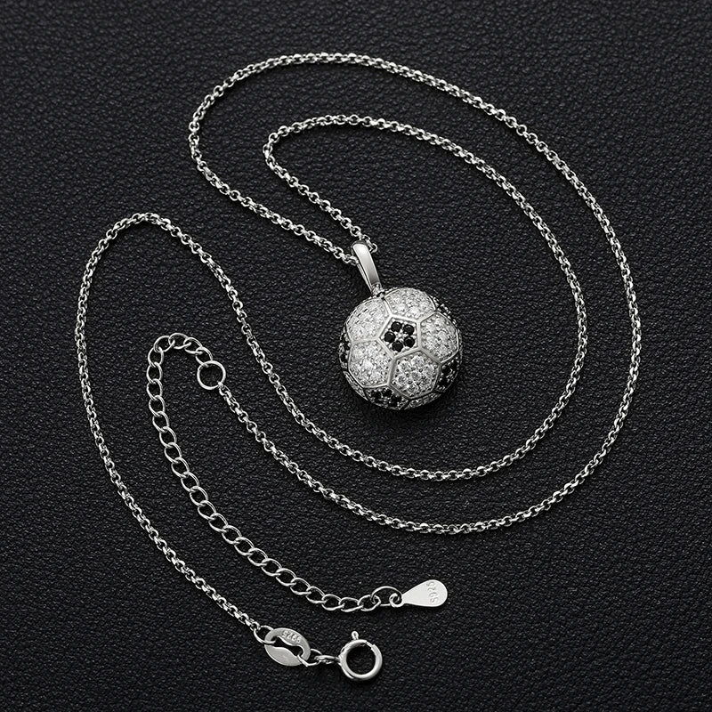Moissanite Soccer Ball Pendant with 40cm Chain