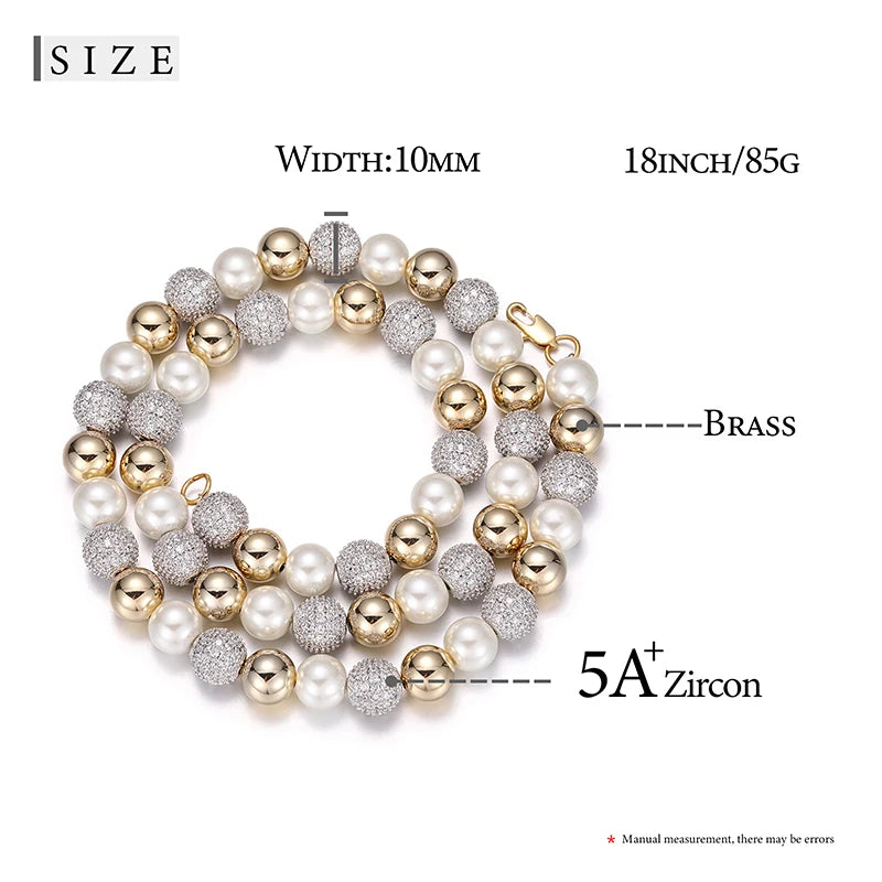 Iced Out CZ Pearl Necklace